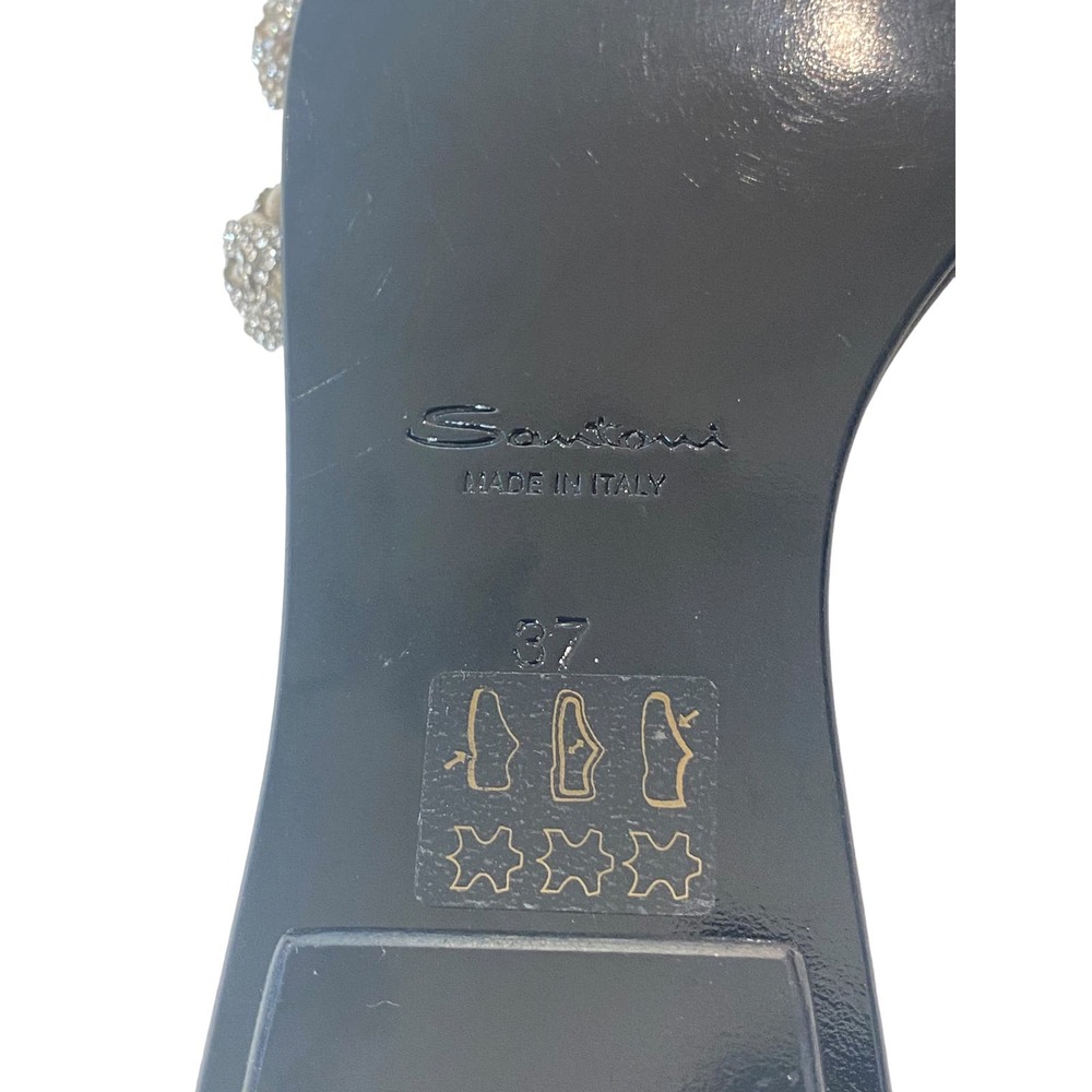 NEW! Santoni Swarovski Foster Crystal Triple Band Slide Sandal 37 - Picture 4 of 10